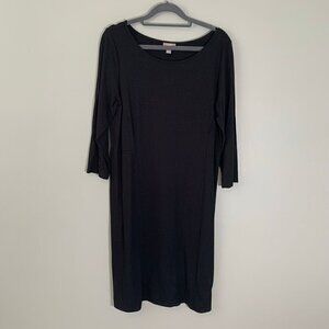 J. Jill wearever collection black elbow sleeve knee length stretchy casual dress